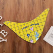 صورة بافتة سكارف 3 طبقات ومشمع للأطفال – أصفر منقوش أشكال