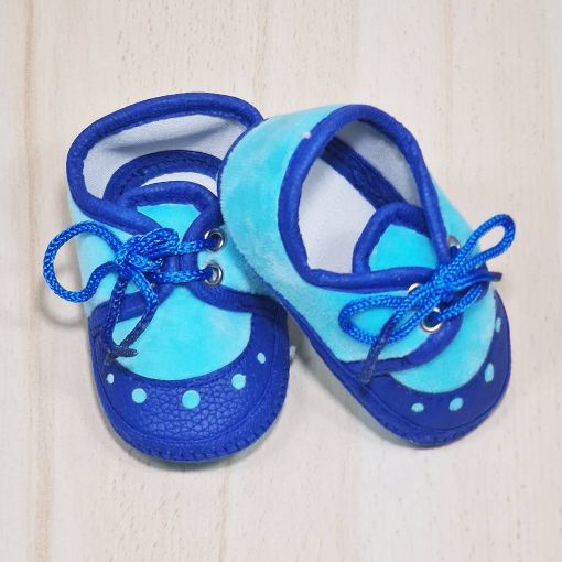 حذاء قطني للأطفال حديثي الولادة – كحلي × تركواز